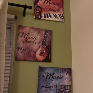 Musical Wall Art Set - Purple and Brown